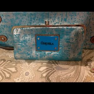 Metallic Turquoise Consuela Clamshell Wallet
